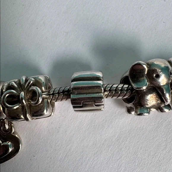 Pandora Silver Charm Bracelet w/charms - Picture 7 of 8